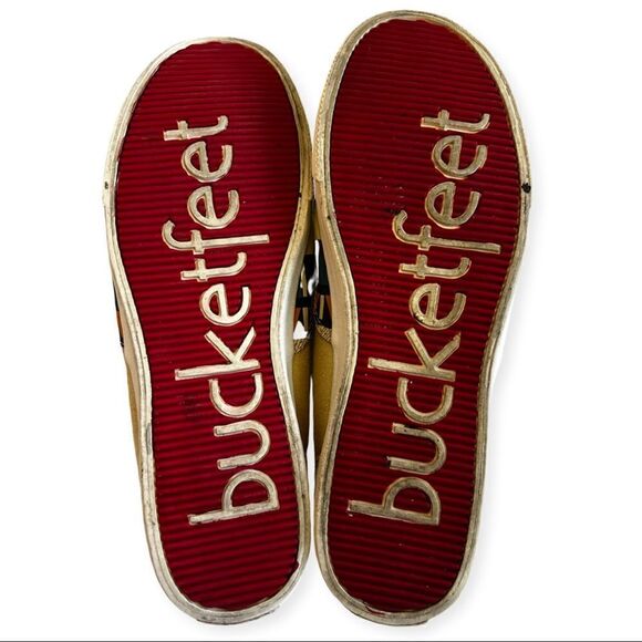 Bucket Feet Art Sneakers  Cream with Southwest Pattern Blue Mustard Size 8 - Picture 6 of 7